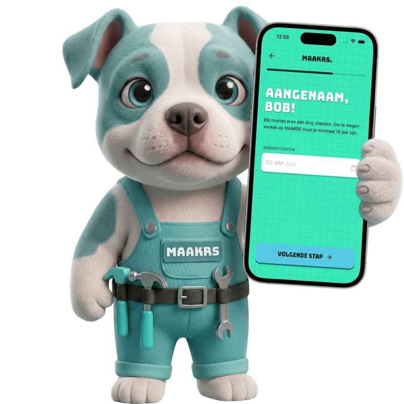 MAAKRS Mascotte met telefoon