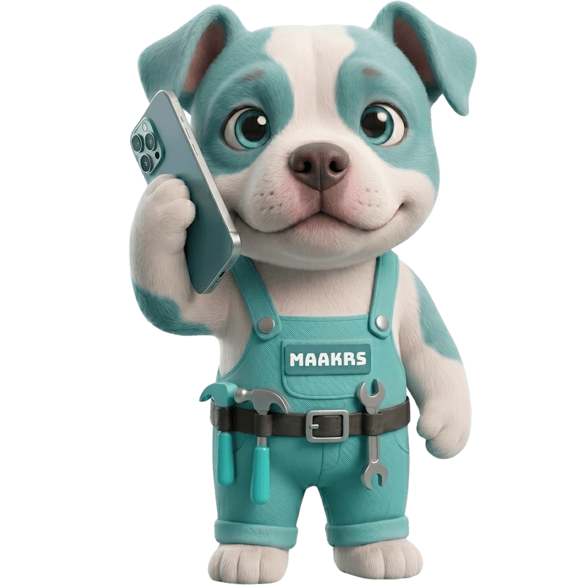 MAAKRS Mascotte met telefoon